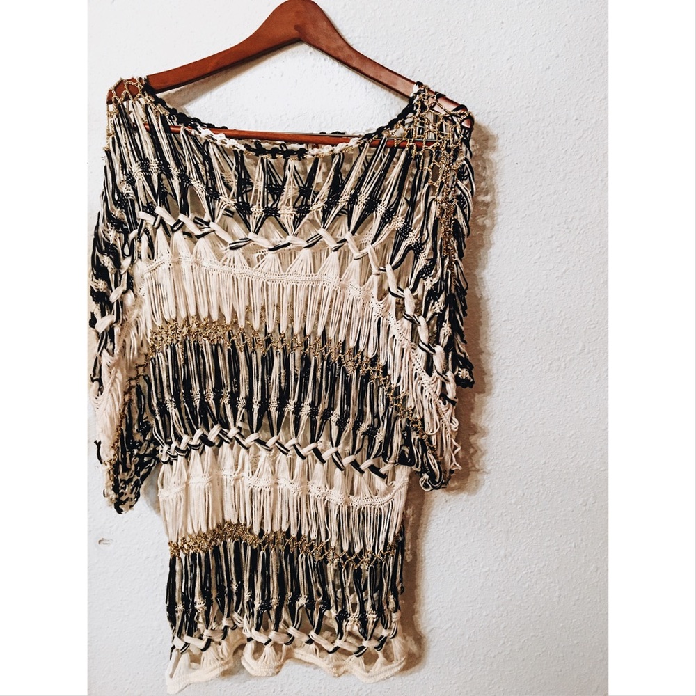 ☀️Just sharing !!!Shoreline boho basket weaved top